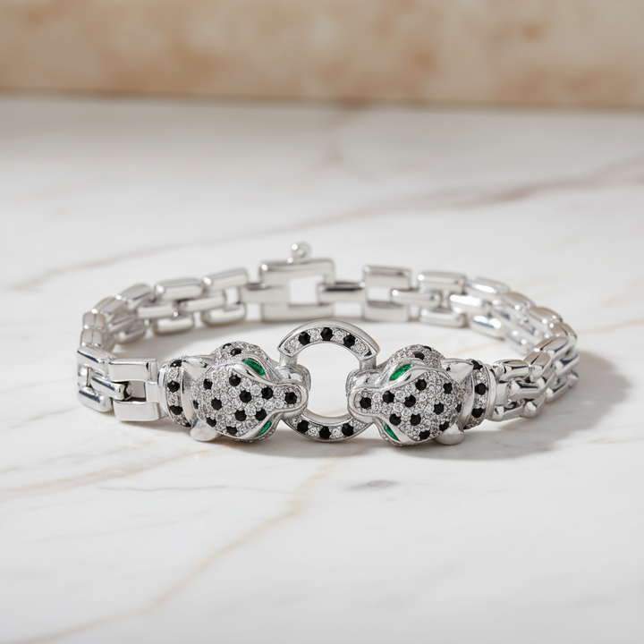 Miss Mimi Cube Link Radiant Panthère Bracelet