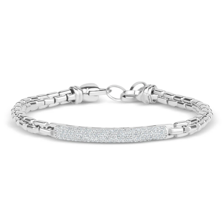 Miss Mimi Flex CZ Bar Bracelet in White