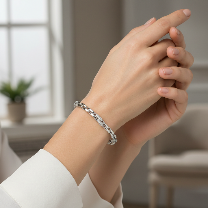 Miss Mimi Fancy Oval Link Bracelet