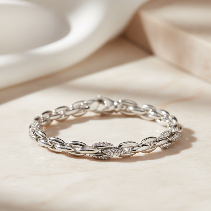 Miss Mimi Fancy Oval Link Bracelet