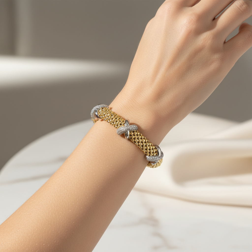 Miss Mimi Fancy X Bangle in Yellow