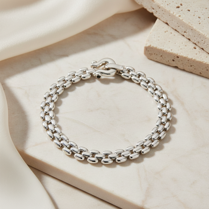 Miss Mimi Rounded Equestrian Square Link Bracelet