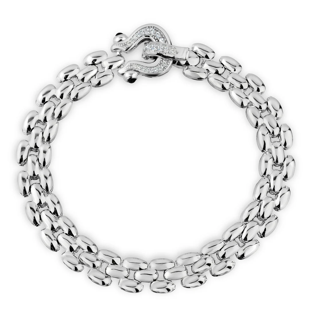 Miss Mimi Rounded Fancy Equestrian Square Link Bracelet