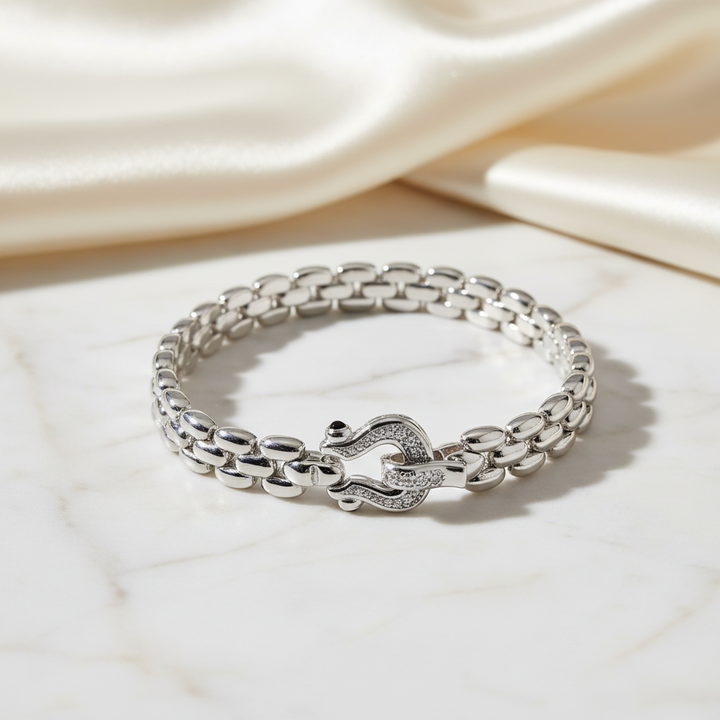 Miss Mimi Rounded Fancy Equestrian Square Link Bracelet