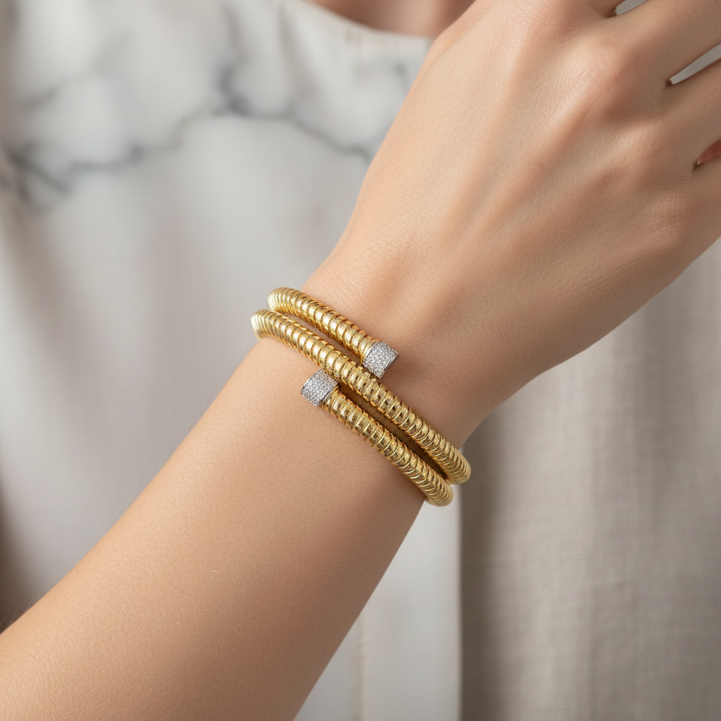 Miss Mimi 3 Wrap Grooved Bangle