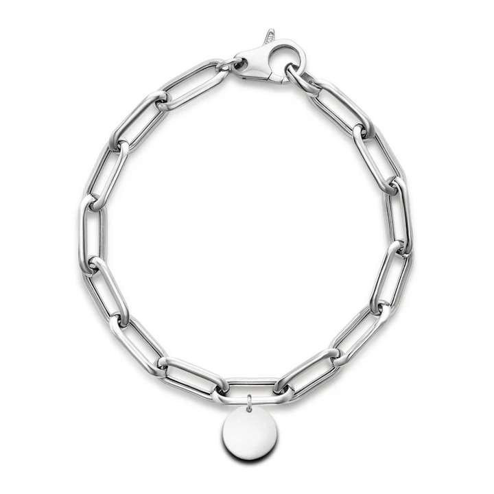 Miss Mimi Thick Paperclip Disc Charm Bracelet