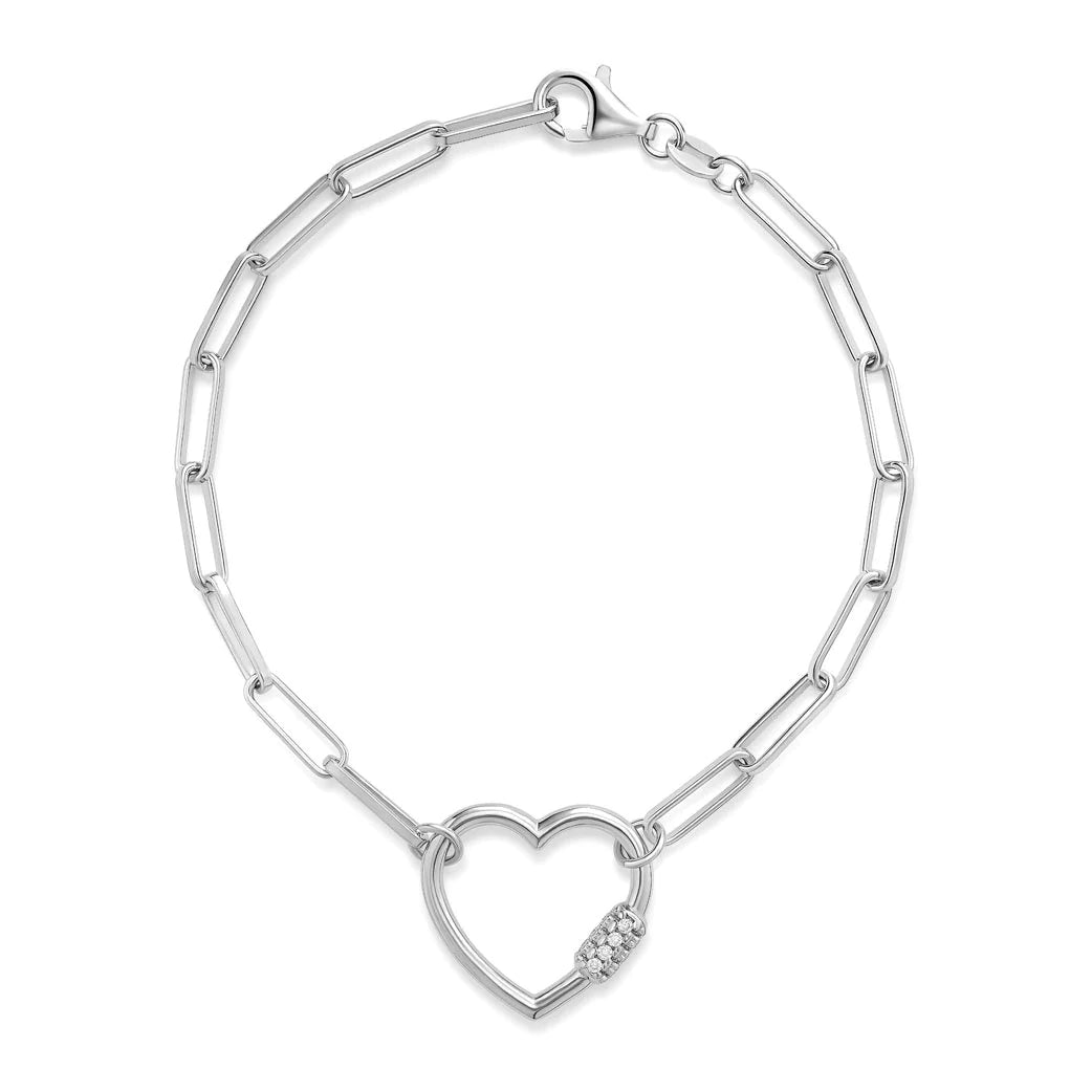 Miss Mimi Paper Clip Heart Bracelet | Sterling Silver | ORLY Jewellers