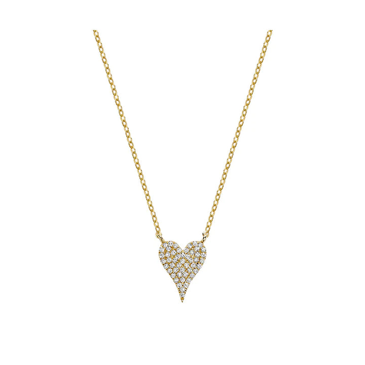 Small Elongated Heart Diamond Necklace