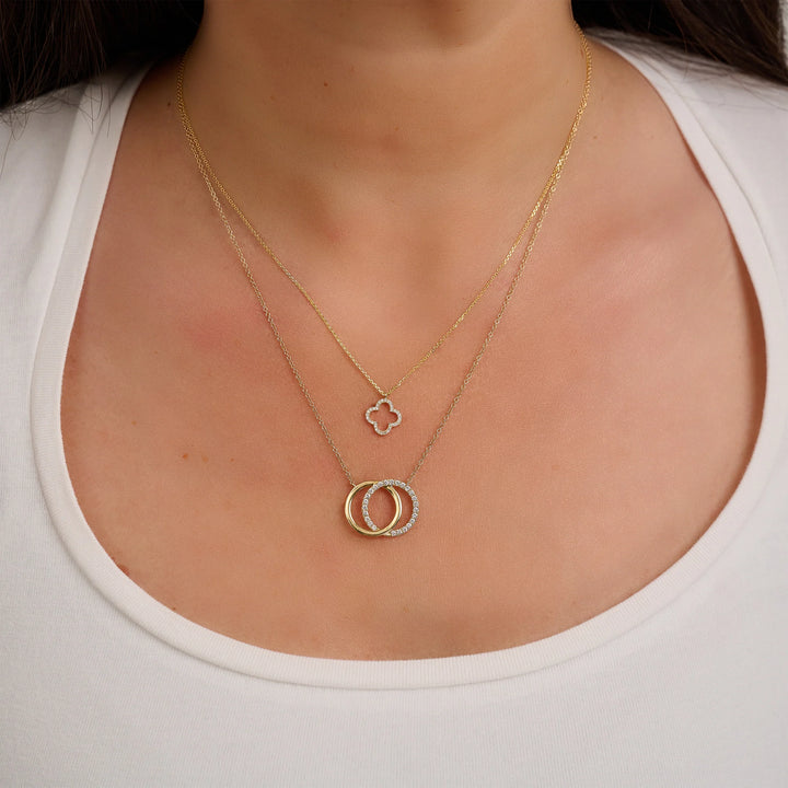 Double Circle Diamond Necklace