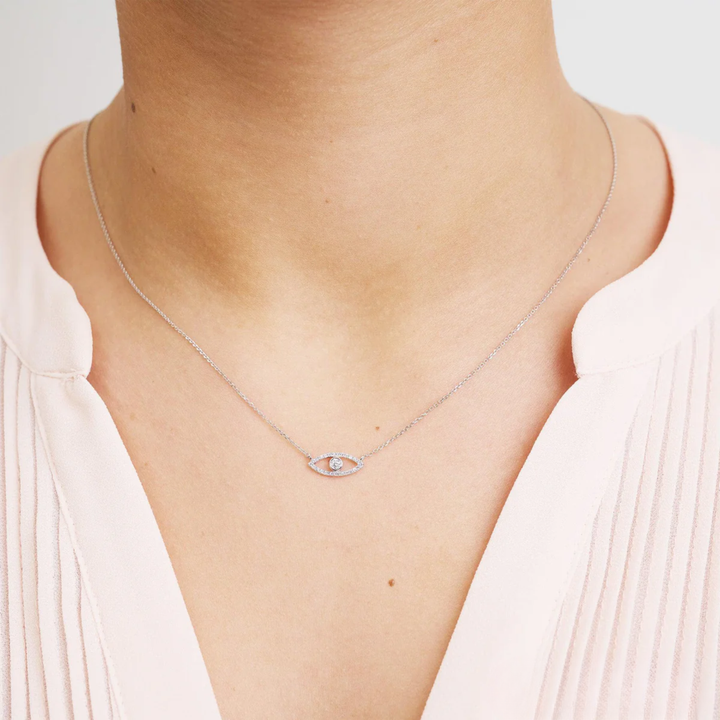 Collier de diamants mauvais œil 