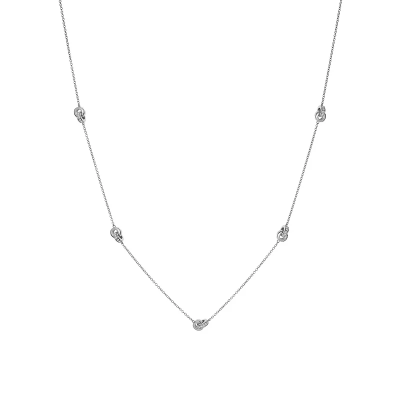 Love Knots Interlocking Station Diamond Necklace