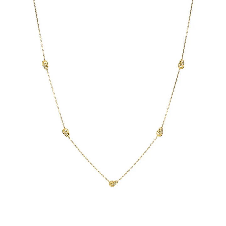 Love Knots Interlocking Station Diamond Necklace