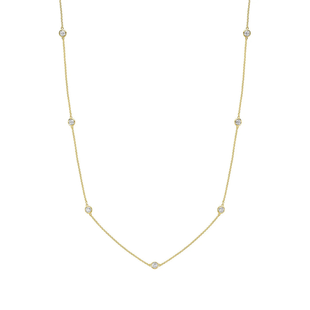 Eight Station Bezel Lab Grown Diamond Necklace