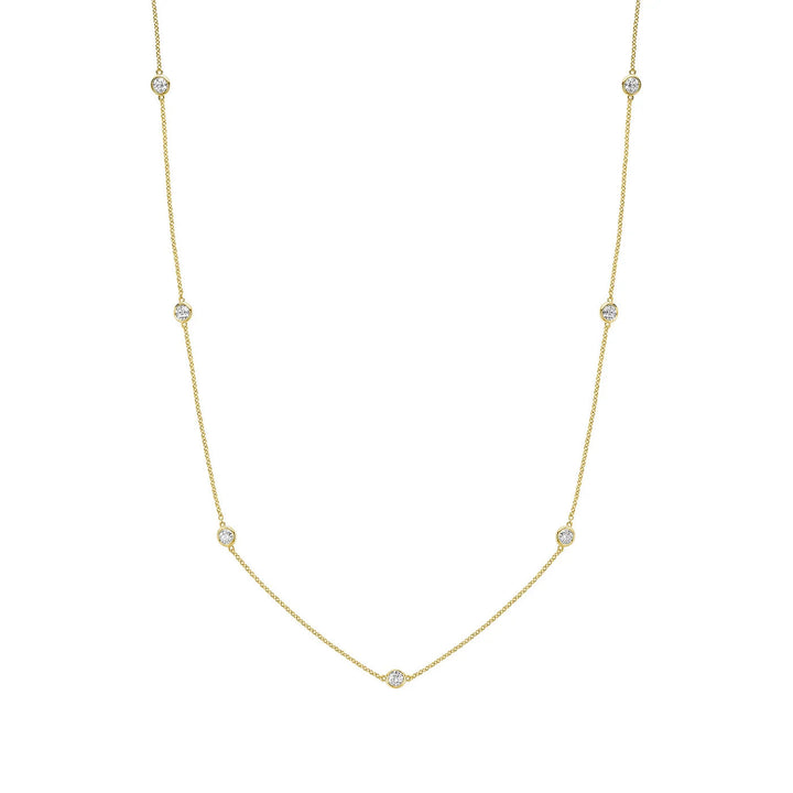 Eight Station Bezel Lab Grown Diamond Necklace