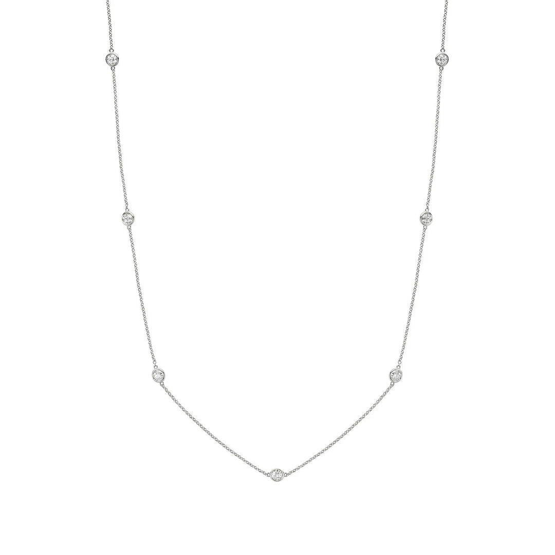 Eight Station Bezel Lab Grown Diamond Necklace