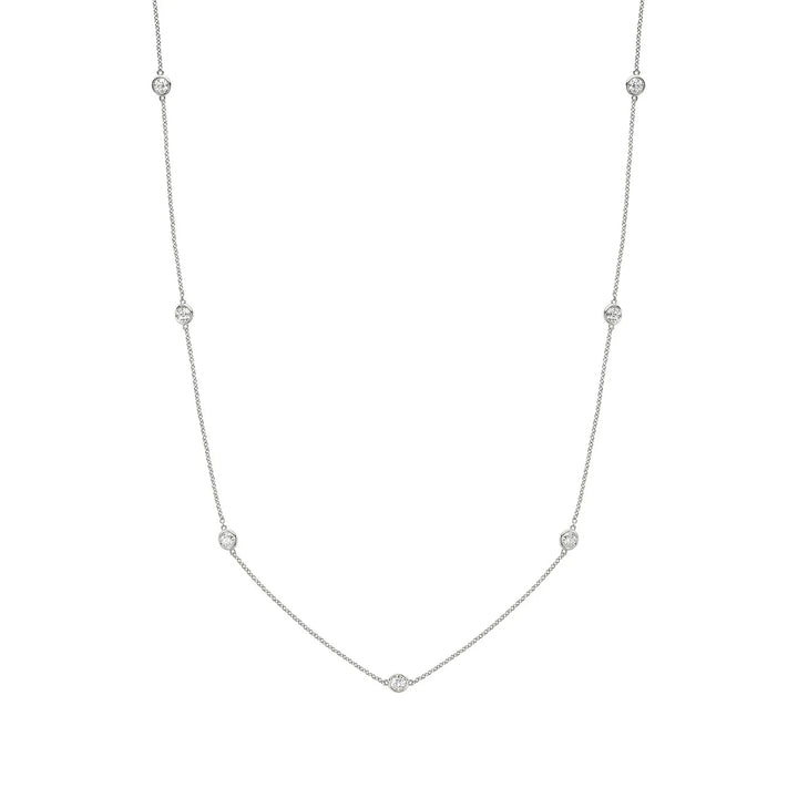 Eight Station Bezel Lab Grown Diamond Necklace