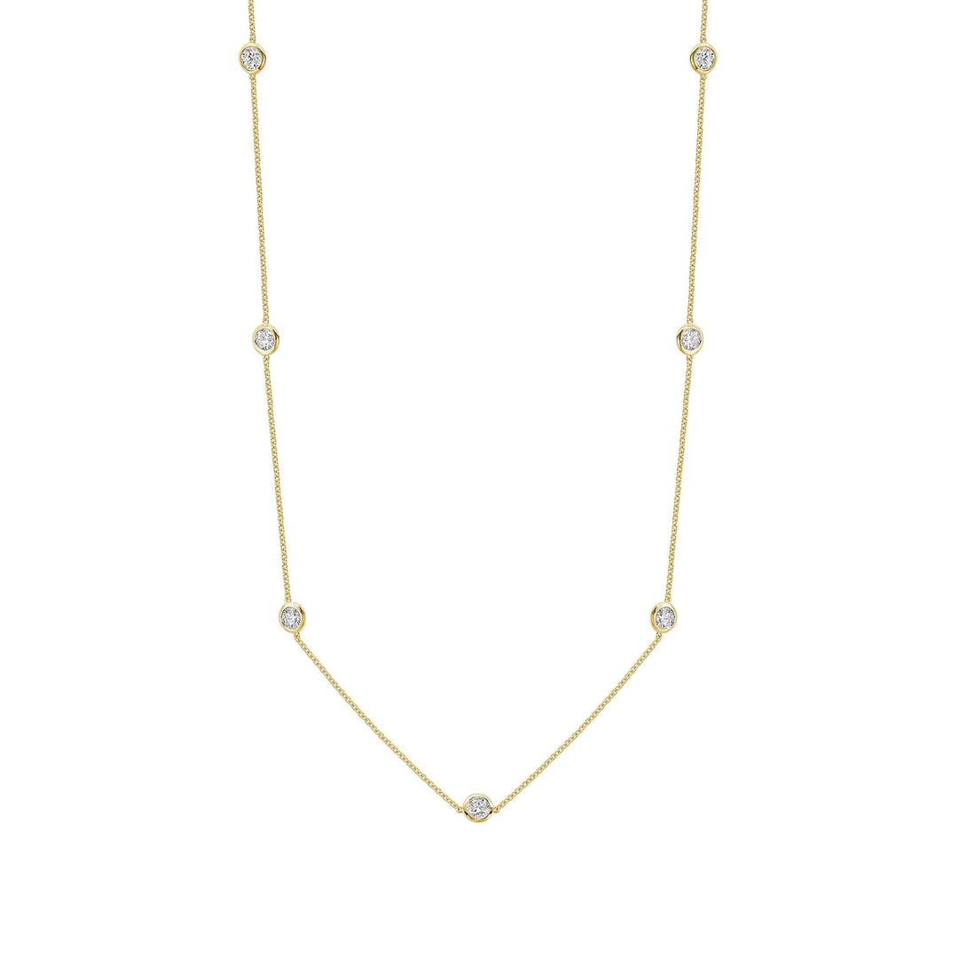 Eight Station Bezel Lab Grown Diamond Necklace