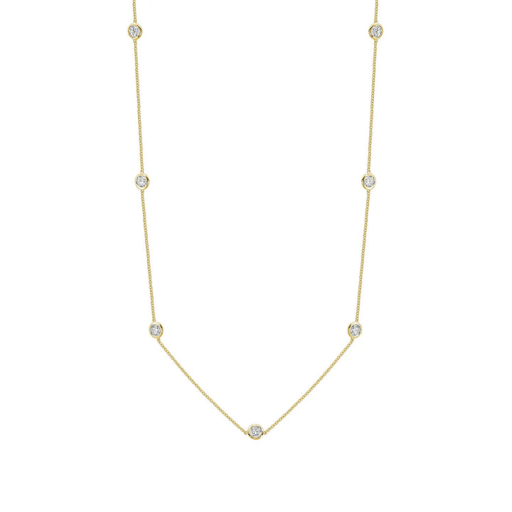 Eight Station Bezel Lab Grown Diamond Necklace