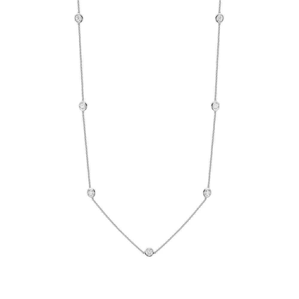 Eight Station Bezel Lab Grown Diamond Necklace