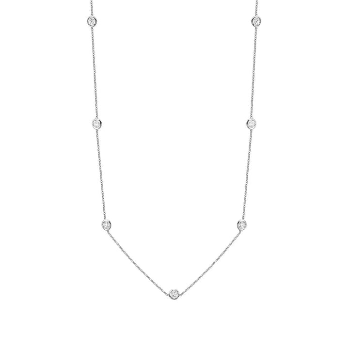 Eight Station Bezel Lab Grown Diamond Necklace