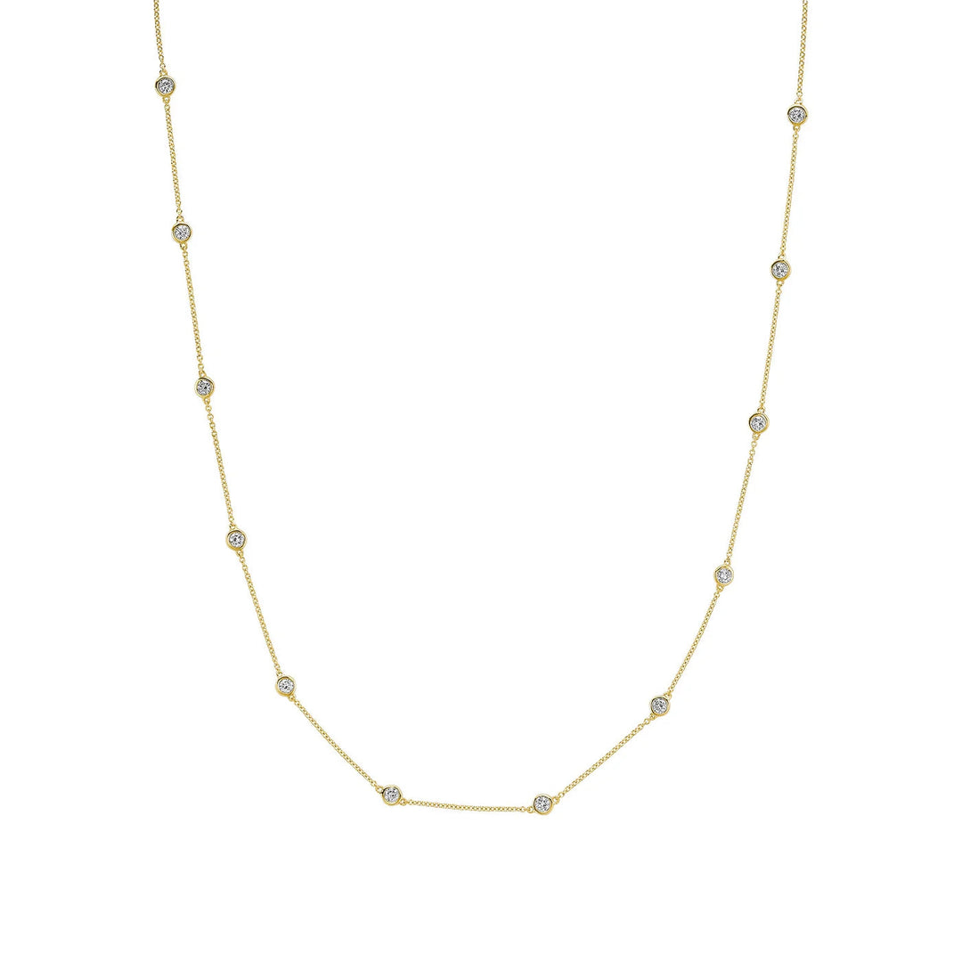Station Bezel Lab Grown Diamond Necklace