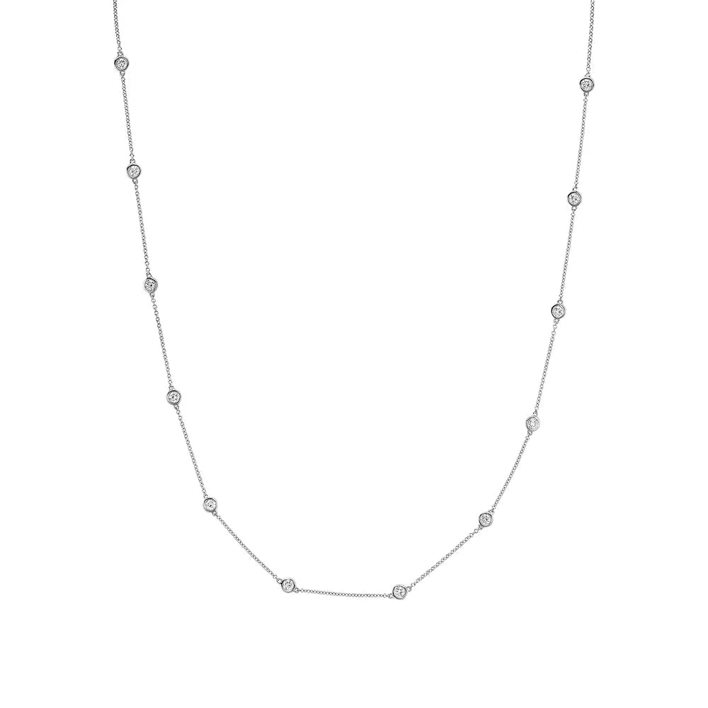 Station Bezel Lab Grown Diamond Necklace