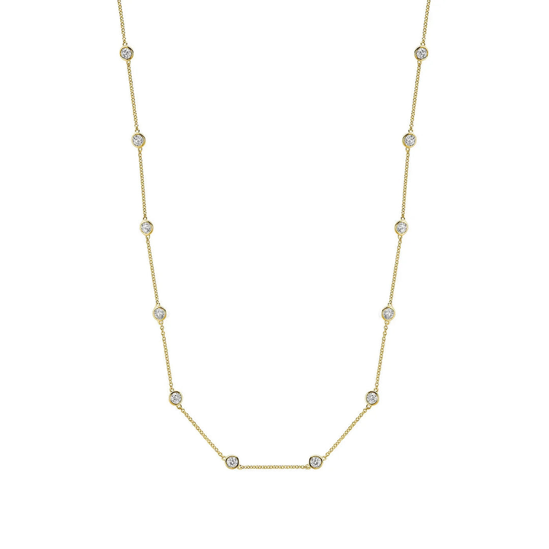 Station Bezel Lab Grown Diamond Necklace