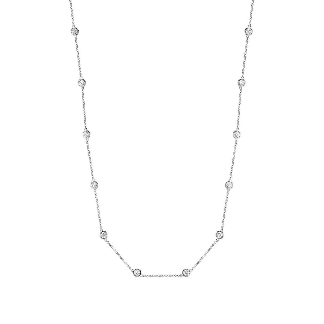 Station Bezel Lab Grown Diamond Necklace