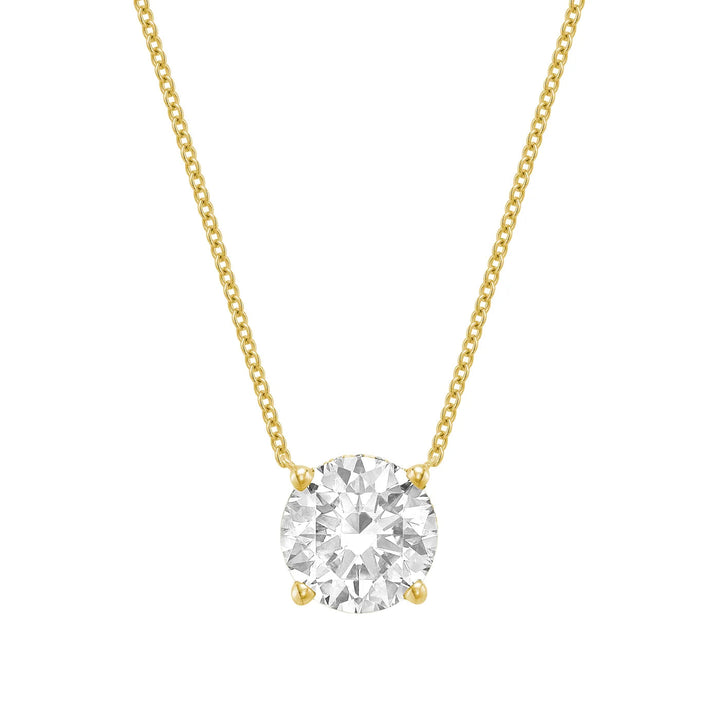 Classic Solitaire Diamond Necklace Lab Grown with Hidden Halo