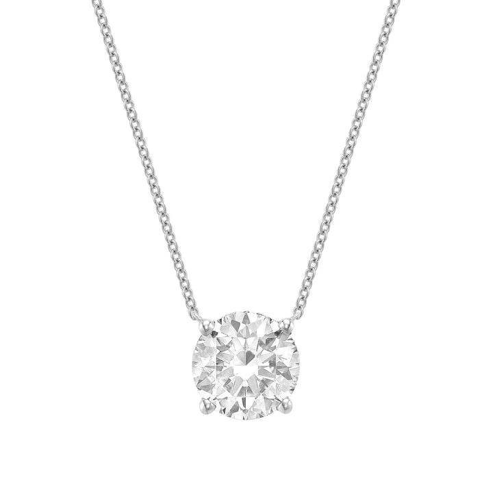 Classic Solitaire Diamond Necklace Lab Grown with Hidden Halo
