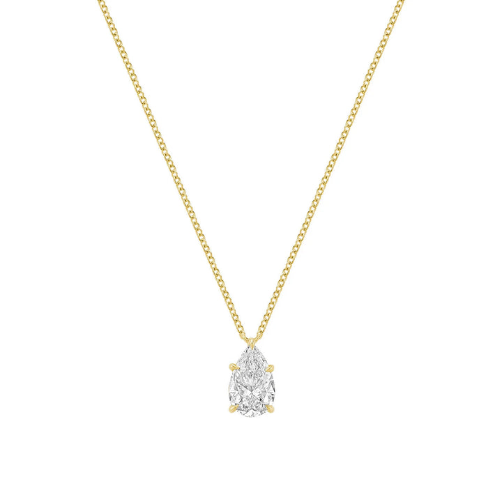 Classic Pear Solitaire Pendant Lab Grown Diamond Necklace