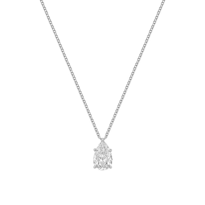 Classic Pear Solitaire Pendant Lab Grown Diamond Necklace