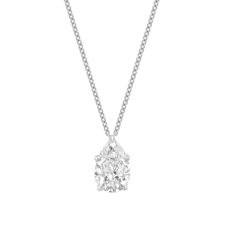 Classic Pear Solitaire Pendant Lab Grown Diamond Necklace