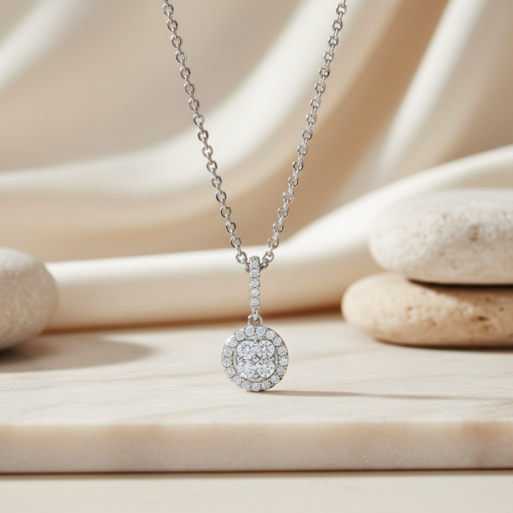 Miss Mimi CZ Round Shape Pendant Necklace