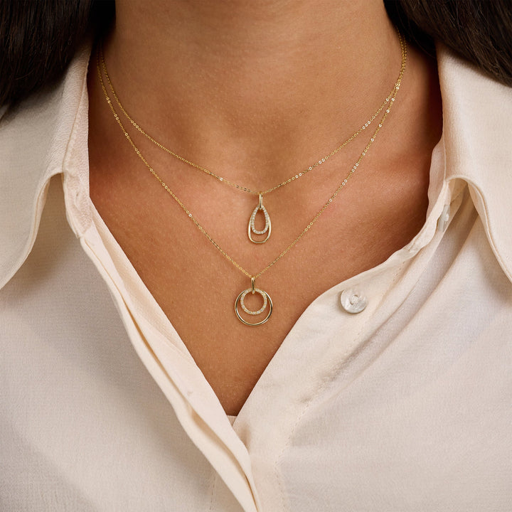 Double Teardrop Diamond Necklace