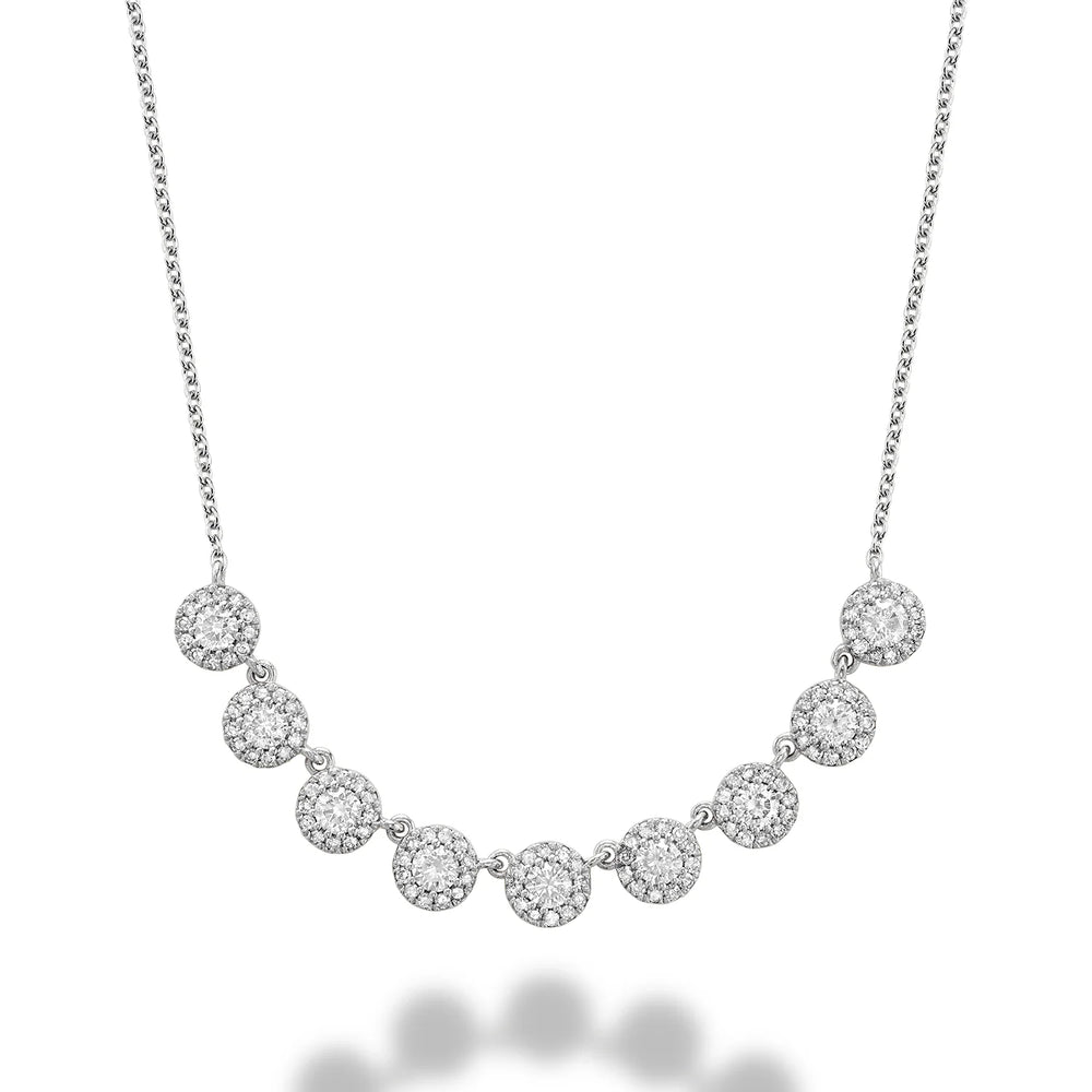 Martini Cup Diamond Necklace in 14K Gold with 117 diamonds totaling 0.88CTDI
