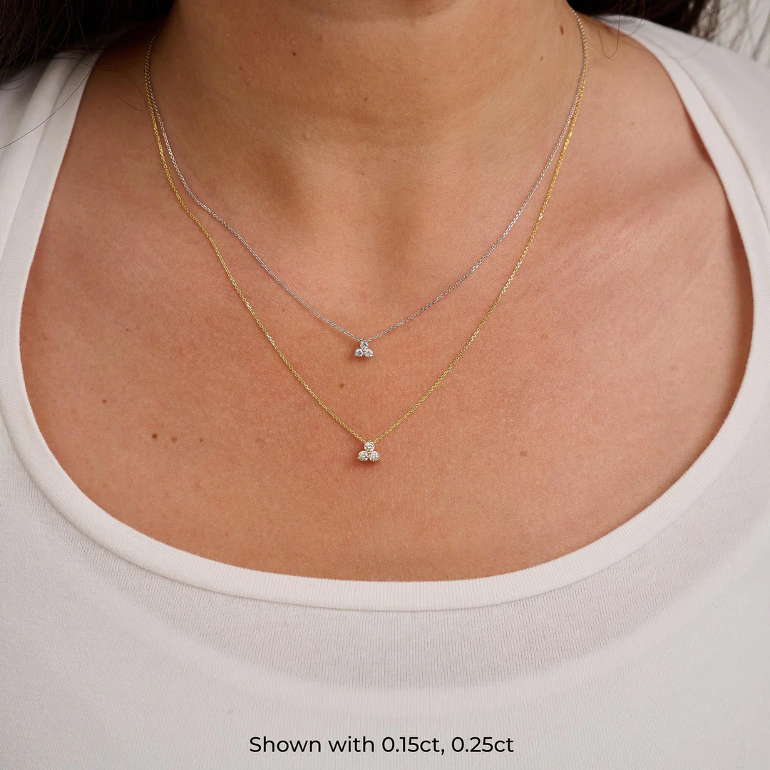 Collier diamant à trois pierres