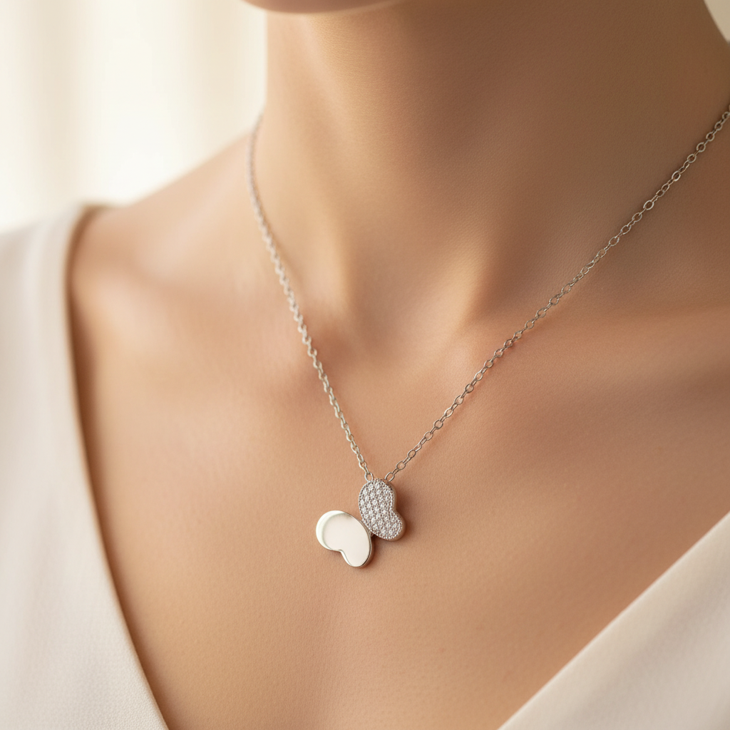 Miss Mimi Half Pave Butterfly Necklace