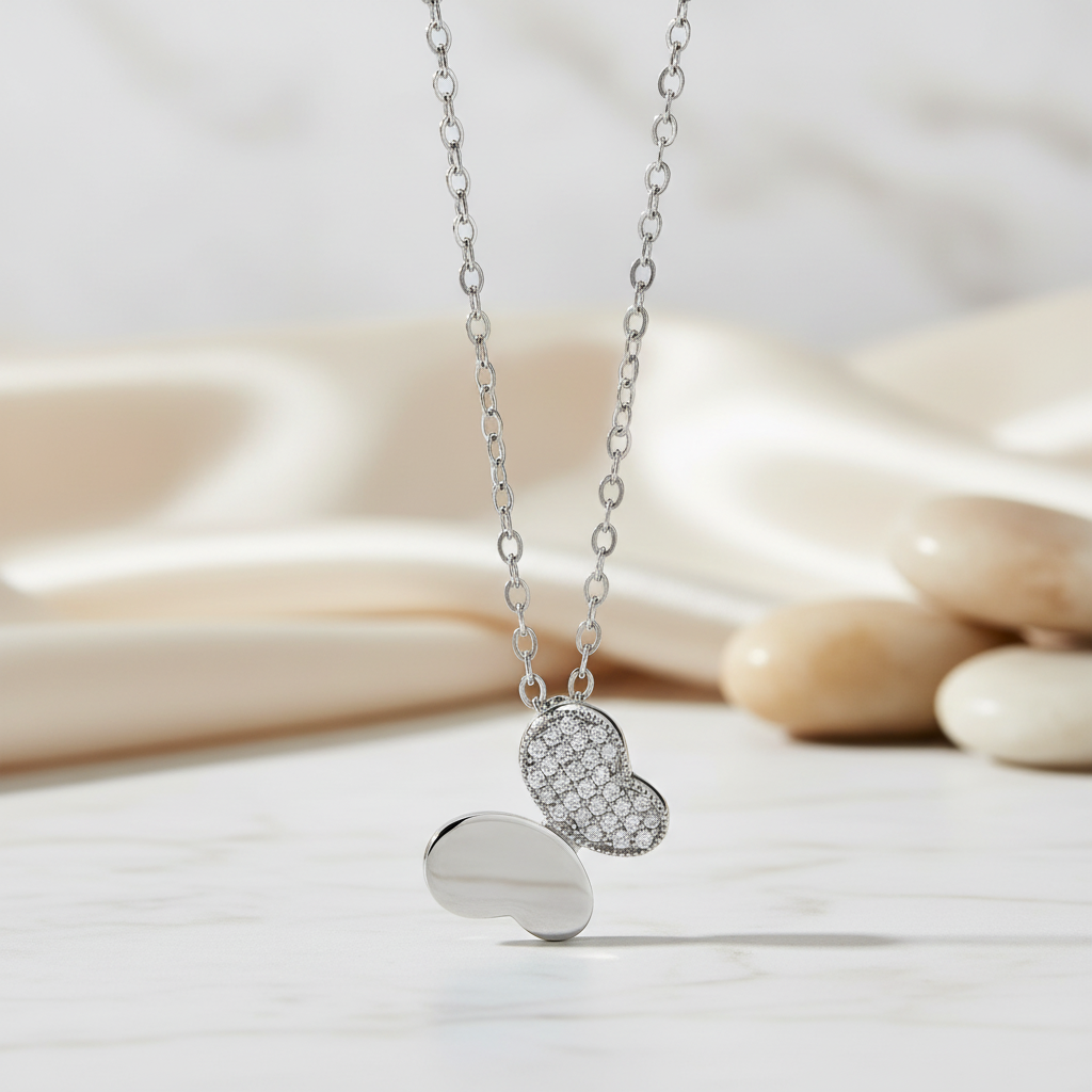 Miss Mimi Half Pave Butterfly Necklace