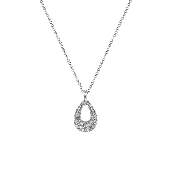 Elegant Drop Pave Diamond Pendant