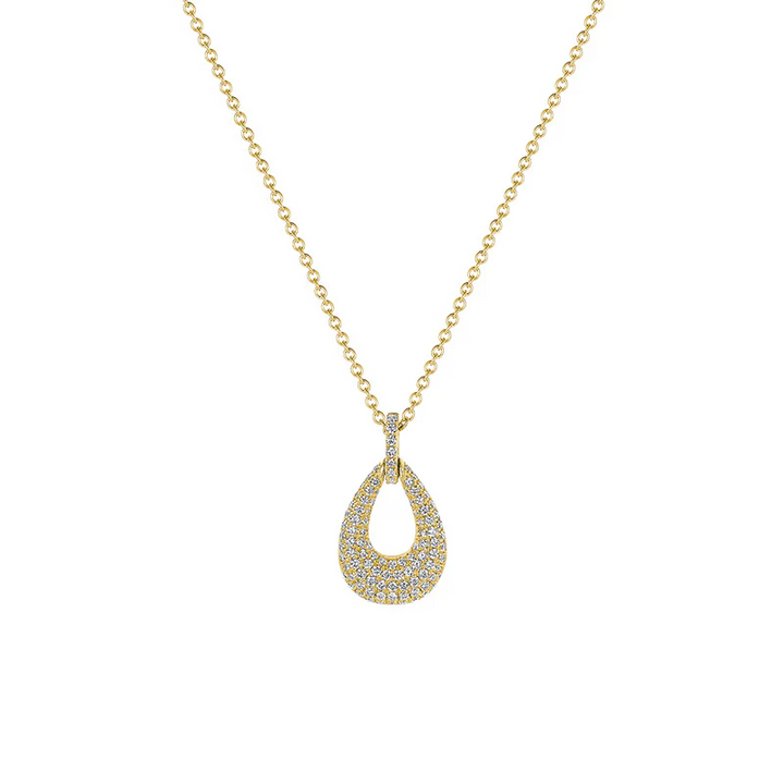 Elegant Drop Pave Diamond Pendant