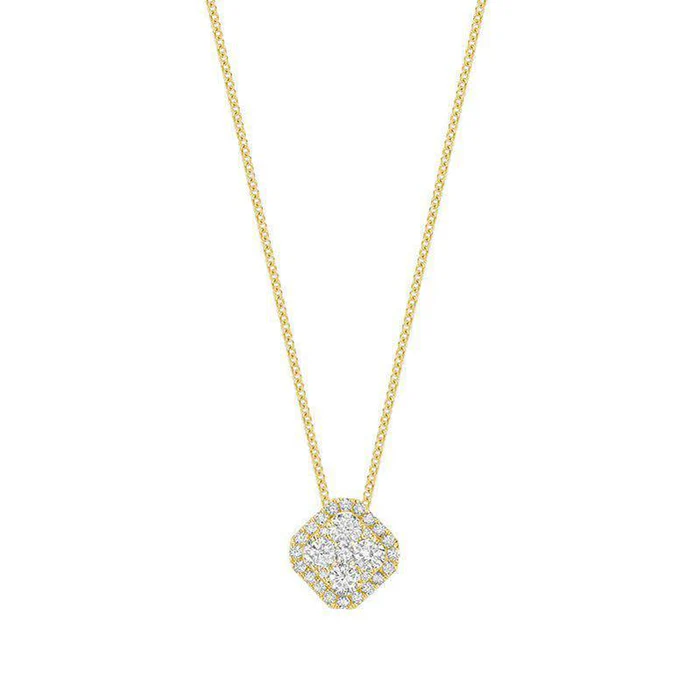 Cushion Halo Cluster Diamond Pendant