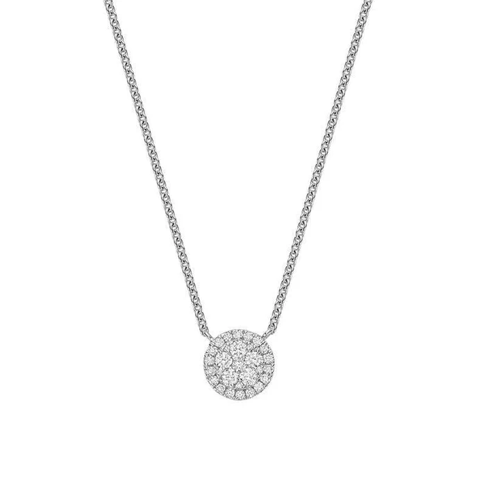 Round Halo Illusion Diamond Pendant