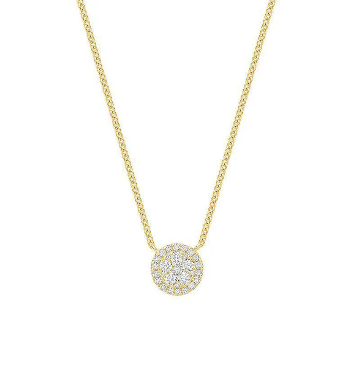 Round Halo Illusion Diamond Pendant