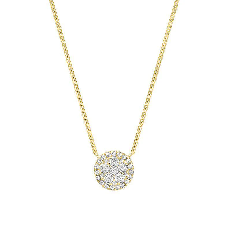 Round Halo Illusion Diamond Pendant