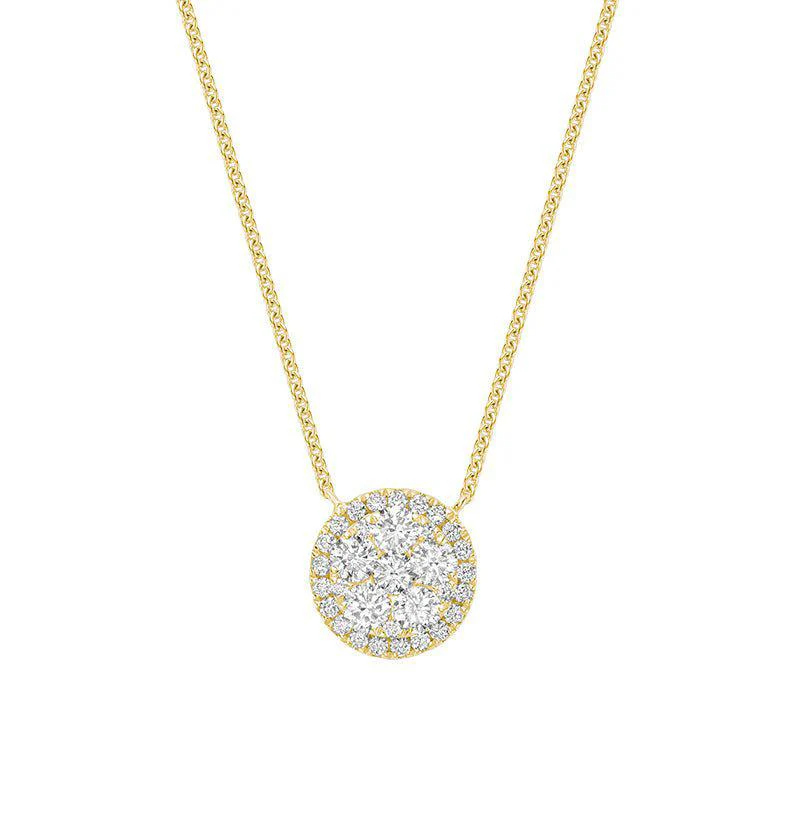 Round Halo Illusion Diamond Pendant