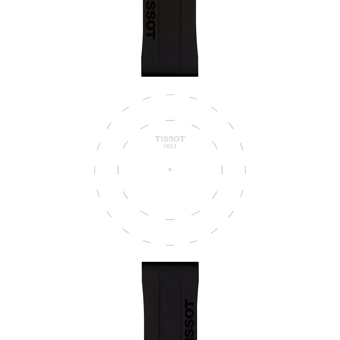 TISSOT Bracelet en Silicone Noir Officiel Entrecorne 18 mm