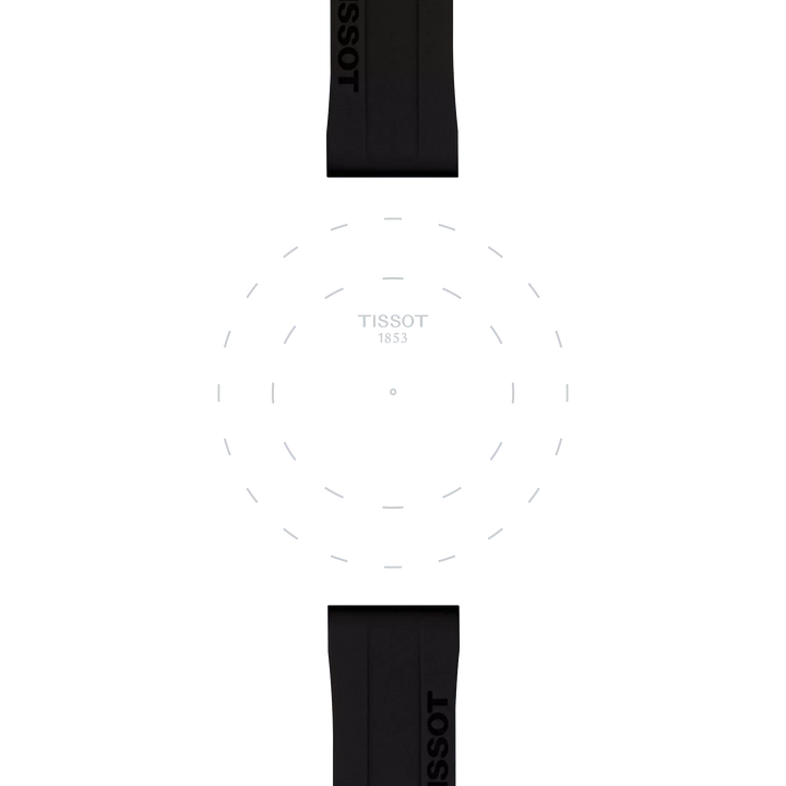 TISSOT Bracelet en Silicone Noir Officiel Entrecorne 18 mm