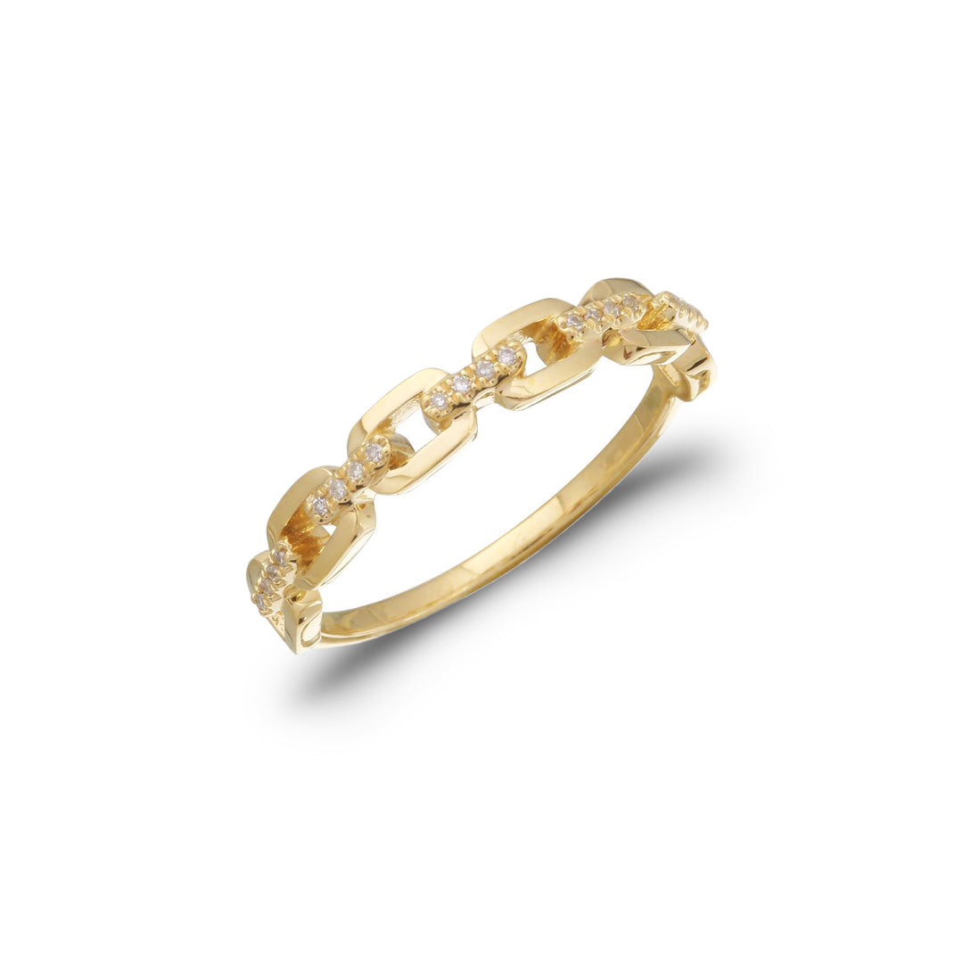 14K Gold Link Diamond Ring by ORLY Jewellers