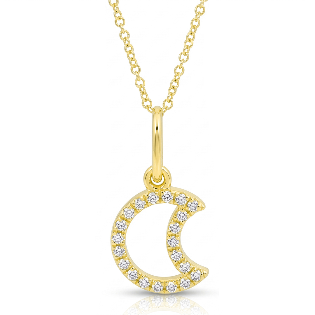Moon Diamond Necklace Charm